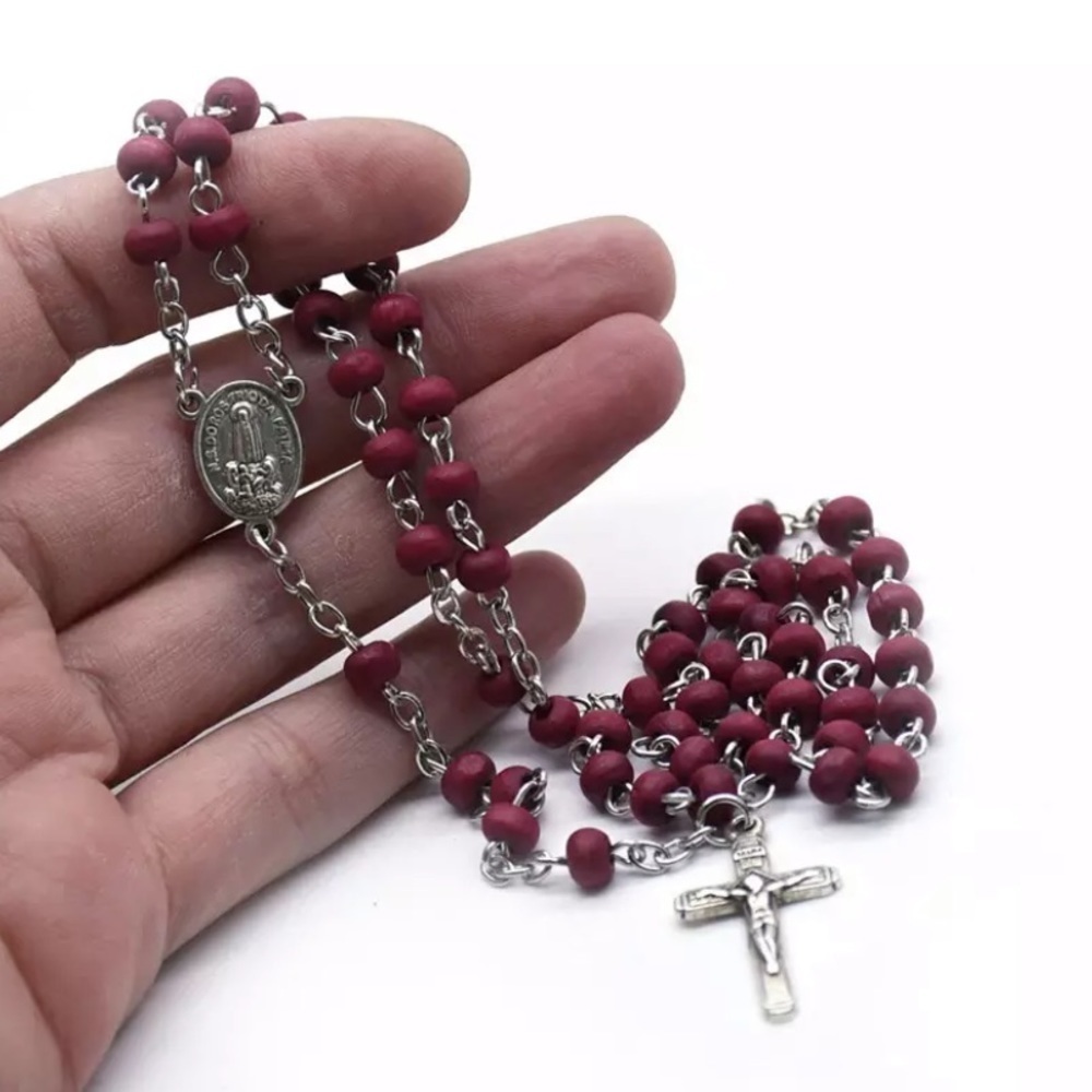 Burgundy 2.5cm Beaded Rosary